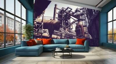 old abandoned metallurgy steel factory Wall mural