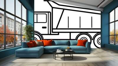  dump truck line art vector  illustration  Wall mural