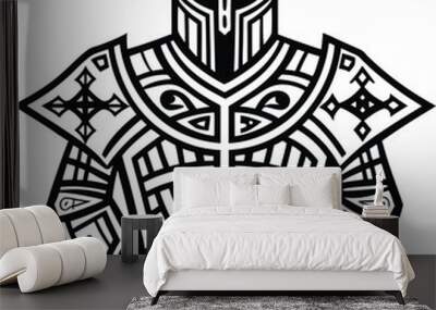  modern tribal crusader tattoo abstract line art illustration Wall mural