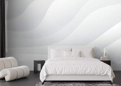 Abstract white and light gray wave modern soft luxury texture banner with smooth and clean vector subtle background illustration.	 Wall mural