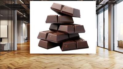 Delicious dark chocolate transparent background Wall mural