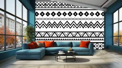 hand drawn border Ethnic for fabric patterns vector illustration Wall mural