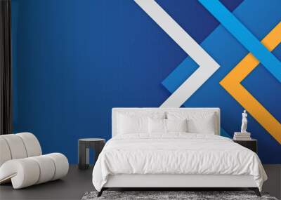 minimal geometric background dynamic blue shapes composition abstract geometric vector background design Wall mural