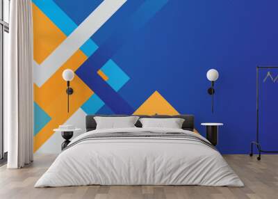 minimal geometric background dynamic blue shapes composition abstract geometric vector background design Wall mural