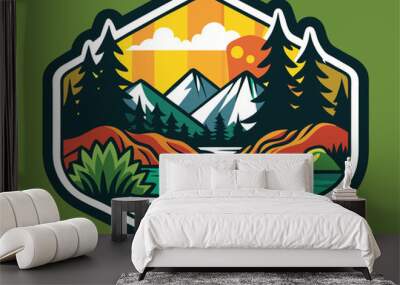 nature t shirt and sticker design vector illustration Wall mural