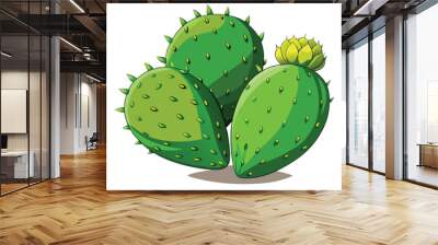 Nopales vector illustration isolated on white background Wall mural