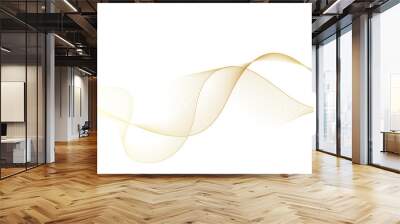 Technology abstract wave lines on white background Vector wavy lines pattern smooth curve flowing dynamic gold white gradient background. futuristic graphic energy sound waves technology concept. Wall mural