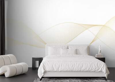 Technology abstract wave lines on white background Vector wavy lines pattern smooth curve flowing dynamic golden luxury gradient background. futuristic graphic energy sound waves technology concept. Wall mural