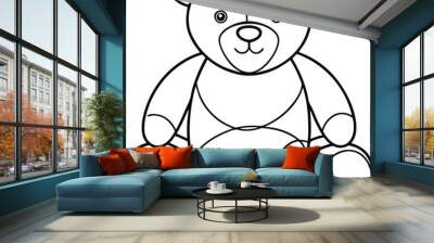 Teddy bear line art , Cute teddy, teddy silhouette vector, design Wall mural