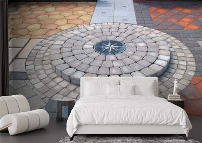 Display of stone floor tiles Wall mural