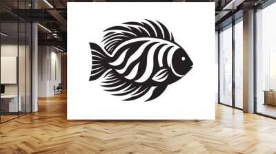 black and white fish Wall mural