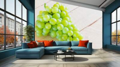 Grapes on a wooden table  Wall mural