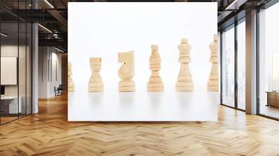 Chess pieces isolated on white Wall mural