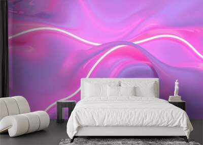 vibrant fluid background with soft pink and purple waves, illuminated by glowing lines, creating dreamy and modern aesthetic Wall mural