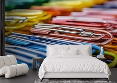 Recycled paper clips and eco-friendly staplers Wall mural