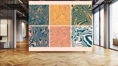 Trendy marble seamless pattern element set Wall mural