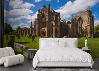 Melrose Abbey in the scottish borders. Wall mural