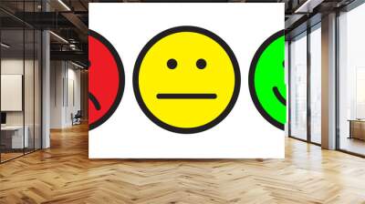 Red, yellow and green smileys Wall mural