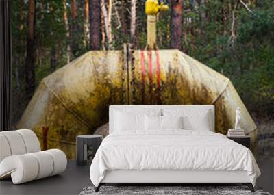 Yellow arch-shaped pipe (tube) Wall mural