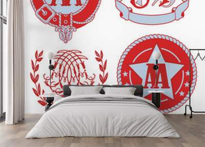 AA monograms and emblem templates set Wall mural