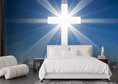 A cross with cloud Wall mural