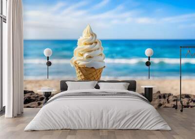 Beach , ice cream Wall mural