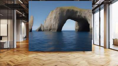 Cliffs, calm sea Wall mural