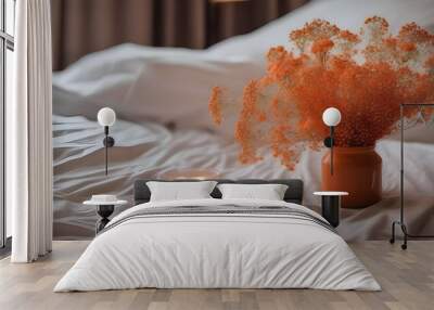 gypsophila on the bed Wall mural