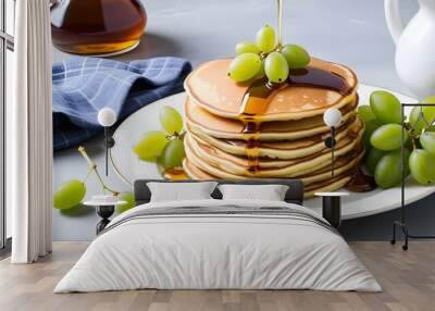 pancakes with green grape  Wall mural