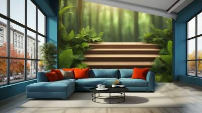 Podium green nature forest plant Wall mural