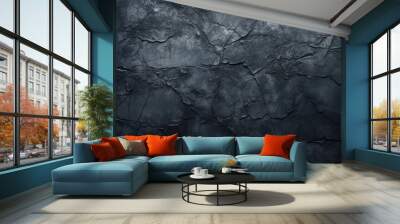 An old black wall with a rich, textured surface. Wall mural