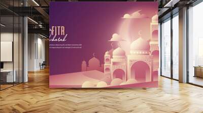 Flat eid al-fitr - eid mubarak illustration Wall mural