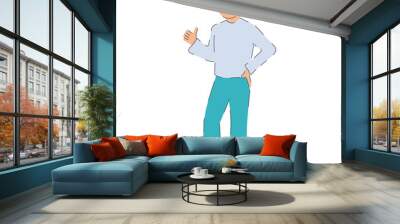 Man gestures ok dd ww isol peple Wall mural