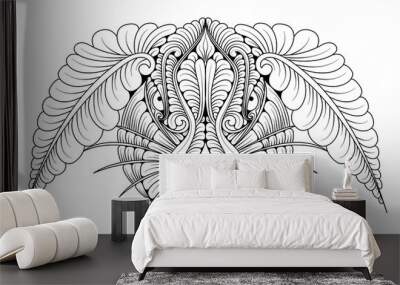 Vector illustration of a rabbit drawn in a decorative style Wall mural