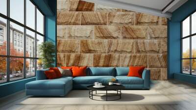 Sandstone block wall with grain. Texture background Wall mural