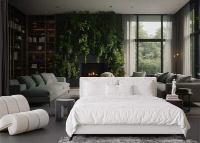 modern living room with plants Wall mural