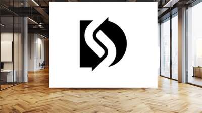 Minimalist Initials D, SD or DS Logo Wall mural