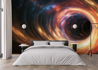 bright wormhole colourful abstract Wall mural