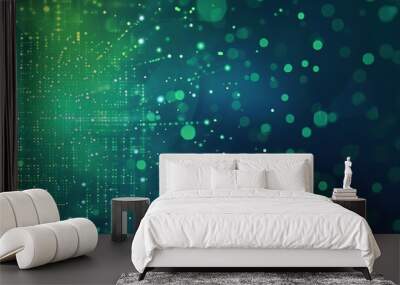 Green and blue abstract technology background Wall mural