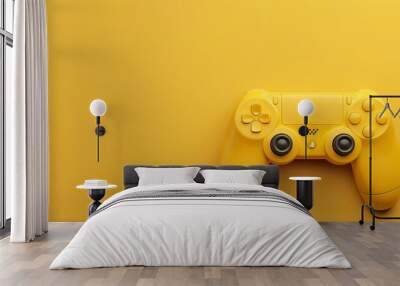 yellow game controller on a simple yellow background Wall mural