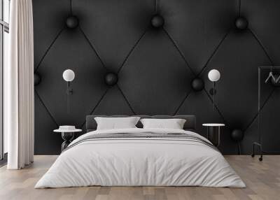 Black upholstery leather background Wall mural