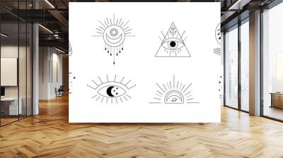 Esoteric vector set. Magic icons Wall mural