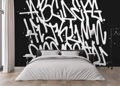 Marker Graffiti Font handwritten Typography vector illustration Wall mural