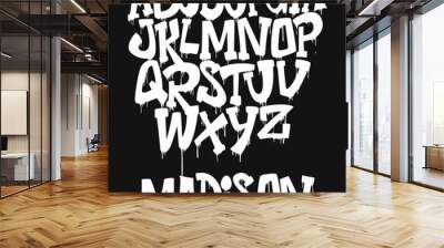 Marker Graffiti Font handwritten Typography vector illustration Wall mural