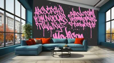 Marker Graffiti Font handwritten Typography vector illustration Wall mural