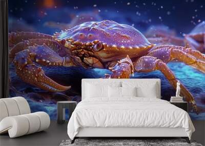 3D Rendered Crab on an Underwater Ocean Bed Wall mural