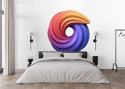 Colorful Abstract Swirl Logo with Smooth Gradient, Modern Design for Brand Identity Wall mural