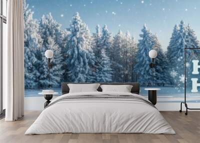 Serene Winter Wonderland Card with Snowy Pine Trees and 