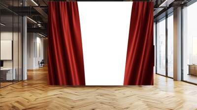 3D illustration luxury red silk velvet curtains decoration design, ideas. Red Stage Curtain for theater or opera scene backdrop. Mock-up for your design project Wall mural