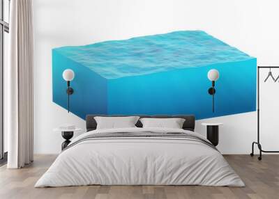 isolated cube of water on a white background. Wall mural